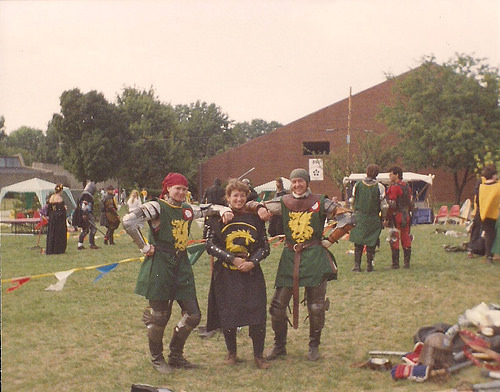 Summer’s End Tournament, Barony of the Flame, Midrealm, 1993. I’m on the left with the red bandana.